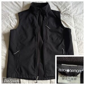Vtg 90s Y2K Black Diamond Softshell Vest Mens M Black Techwear Full Zip GORPcore
